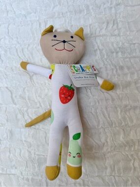 NWT Under the Nile Scrappy’s Organic Cotton Cat Lovey in Happy Fruit Print